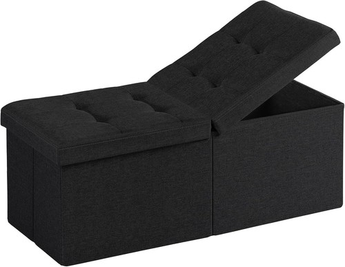 Black 35in storage ottoman - storage,