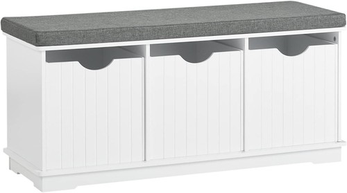 Elegant white storage bench - white,